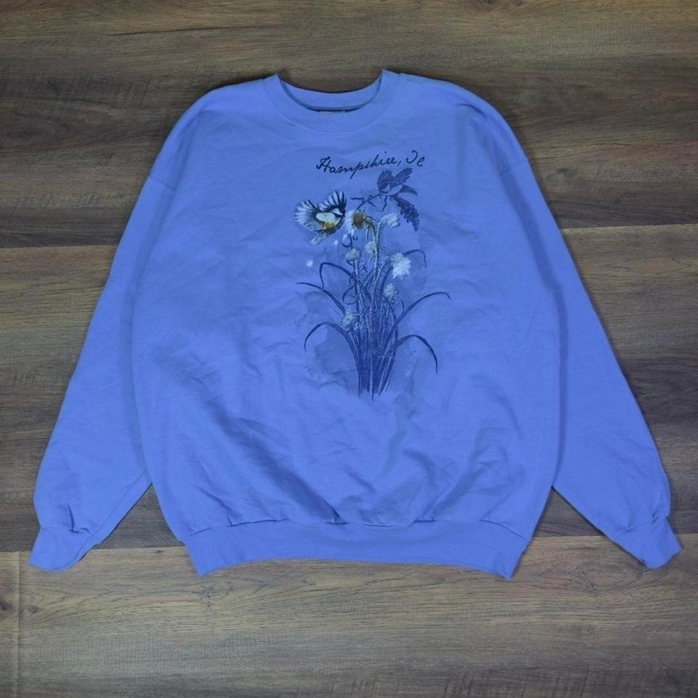 Hanes ComfortBlend Hampshire IL Crewneck Sweatshirt Mens XL Blue